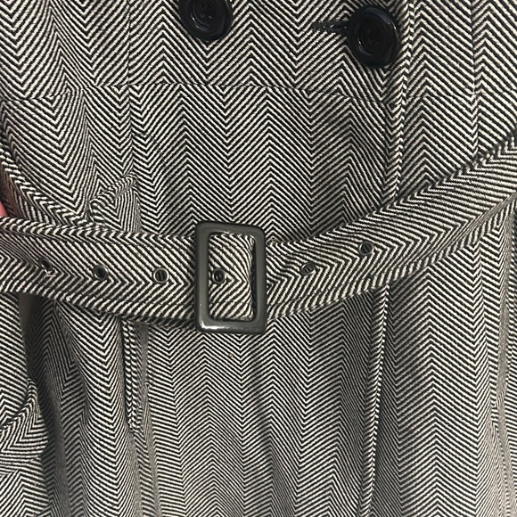 Forever 21 Herringbone Black and White Pea Coat - Picture 2 of 4